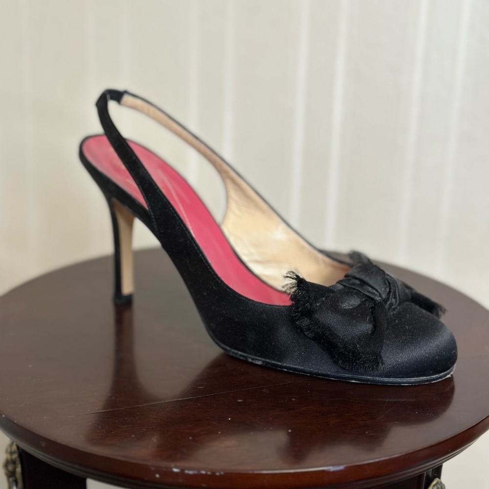 SPRING-VIBE | Kate Spade New York  Black Satin Heel Sandals